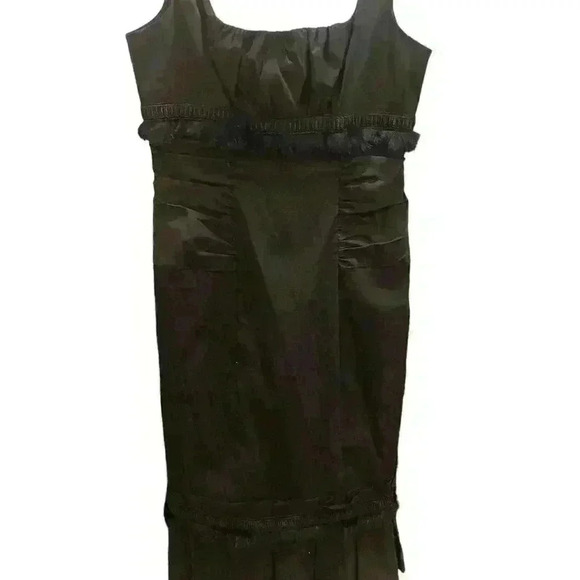 Donna Ricco Little Black Dress Cocktail Dress Ruching Feathers size 10 - Picture 4 of 15